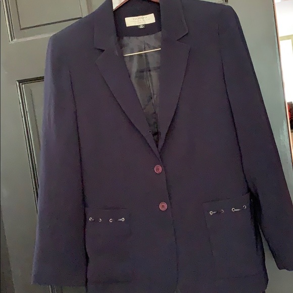 Tahari navy blazer 12P - Picture 3 of 5
